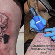 Guy Inks Enormous Tattoo of Donald Trump's Mugshot - It's a Lifetime Badge! image