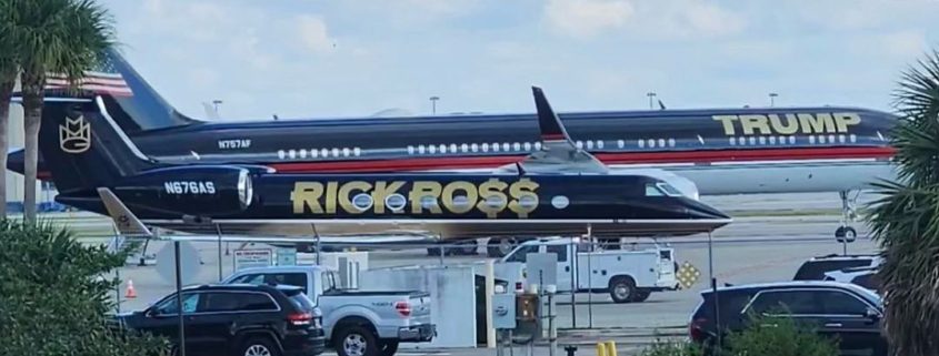 Rick Ross Parks His Private Jet Next to Donald Trump's