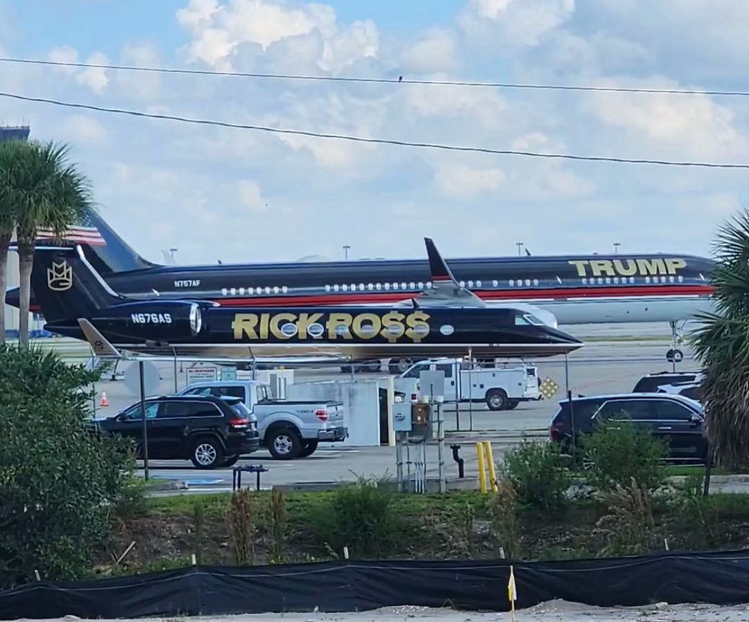 Rick Ross Parks His Private Jet Next to Donald Trump’s