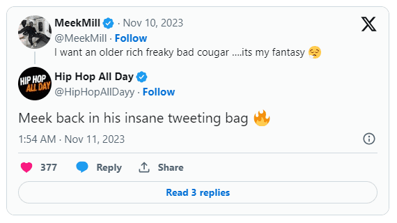 Meek Mills Unveils His Wild Cougar Fantasy on Social Media 2 THEURBANSPOTLIGHT.COM